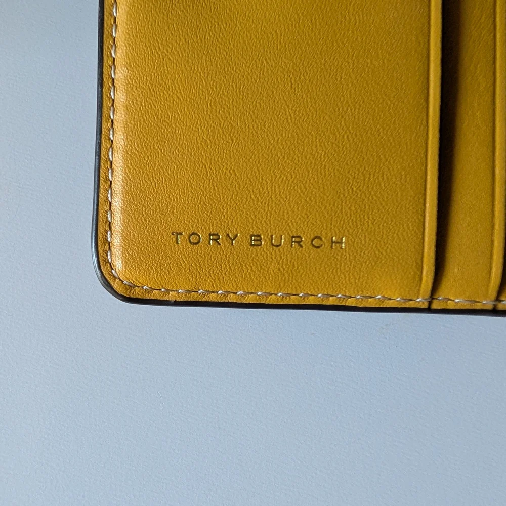 Tory Burch Perry Color-Block Bi-Fold Small Wallet With Tory-Branded Dust Bag